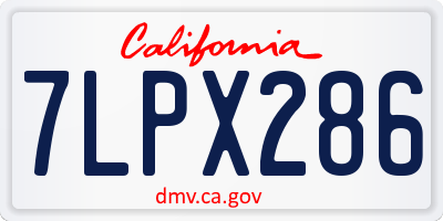 CA license plate 7LPX286