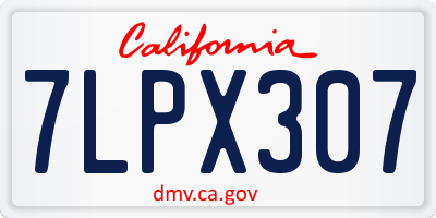 CA license plate 7LPX307