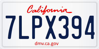 CA license plate 7LPX394