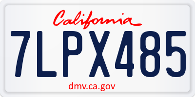 CA license plate 7LPX485