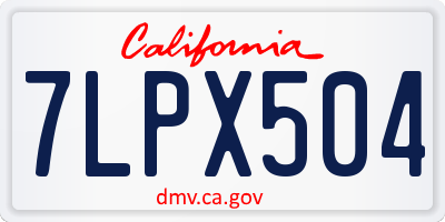 CA license plate 7LPX504