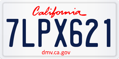 CA license plate 7LPX621