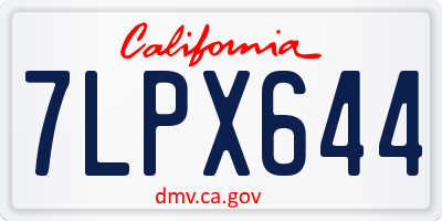 CA license plate 7LPX644