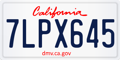 CA license plate 7LPX645