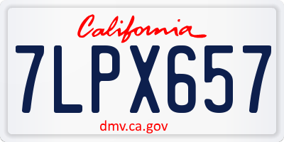 CA license plate 7LPX657