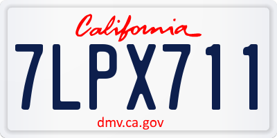 CA license plate 7LPX711