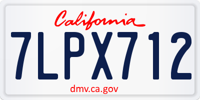 CA license plate 7LPX712