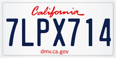 CA license plate 7LPX714