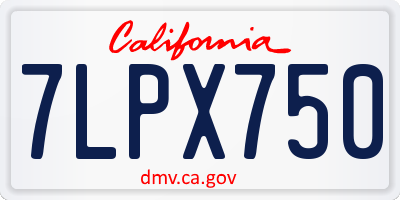 CA license plate 7LPX750