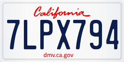 CA license plate 7LPX794