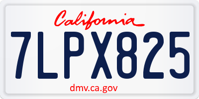 CA license plate 7LPX825
