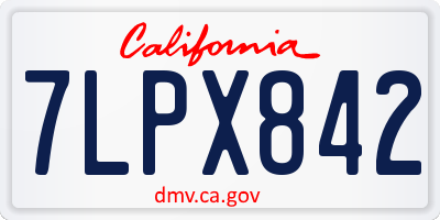 CA license plate 7LPX842