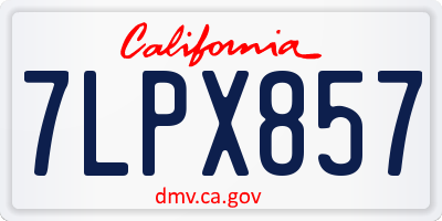 CA license plate 7LPX857