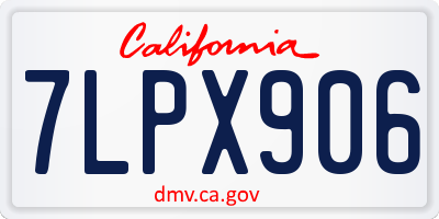CA license plate 7LPX906