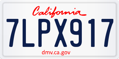 CA license plate 7LPX917