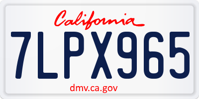 CA license plate 7LPX965