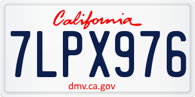 CA license plate 7LPX976