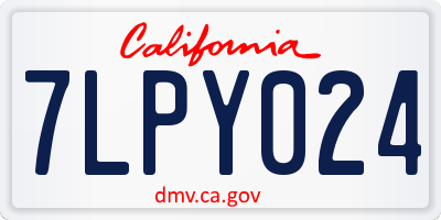 CA license plate 7LPY024