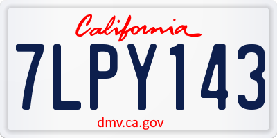 CA license plate 7LPY143