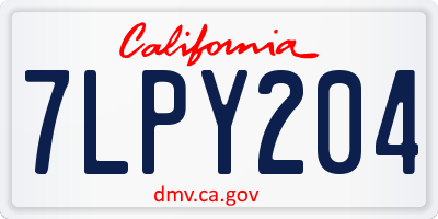 CA license plate 7LPY204