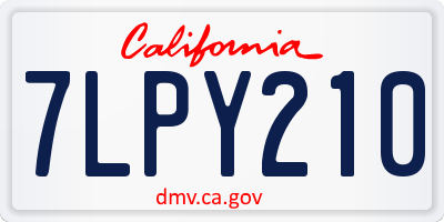 CA license plate 7LPY210
