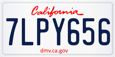 CA license plate 7LPY656