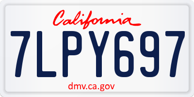 CA license plate 7LPY697