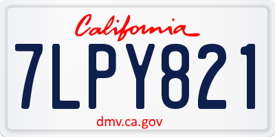 CA license plate 7LPY821