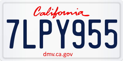 CA license plate 7LPY955