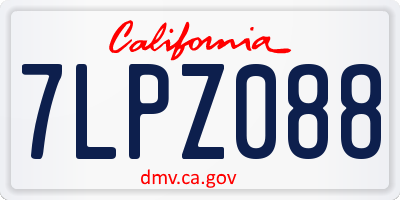 CA license plate 7LPZ088