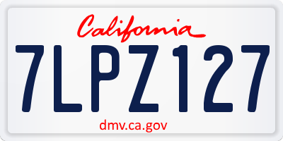 CA license plate 7LPZ127