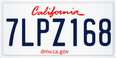 CA license plate 7LPZ168
