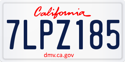 CA license plate 7LPZ185