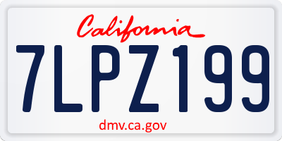 CA license plate 7LPZ199