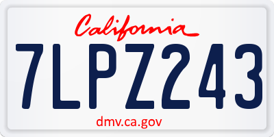 CA license plate 7LPZ243