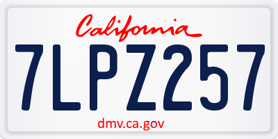 CA license plate 7LPZ257