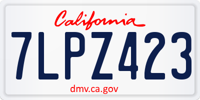 CA license plate 7LPZ423