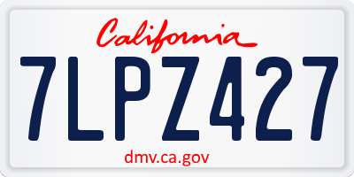 CA license plate 7LPZ427