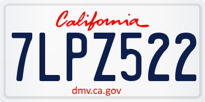 CA license plate 7LPZ522