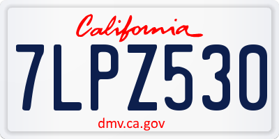 CA license plate 7LPZ530