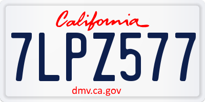CA license plate 7LPZ577