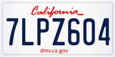 CA license plate 7LPZ604