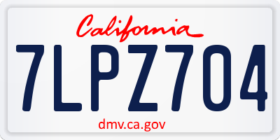 CA license plate 7LPZ704