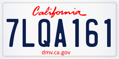CA license plate 7LQA161