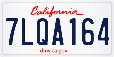 CA license plate 7LQA164