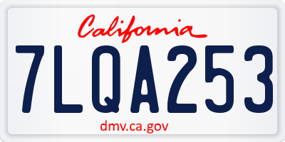 CA license plate 7LQA253