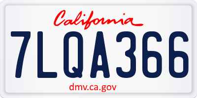 CA license plate 7LQA366