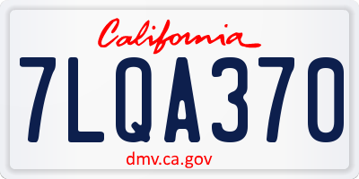 CA license plate 7LQA370