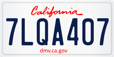CA license plate 7LQA407