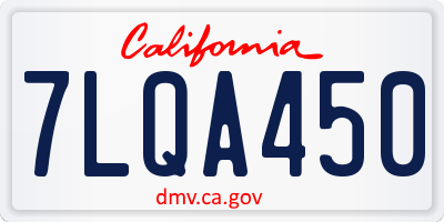 CA license plate 7LQA450
